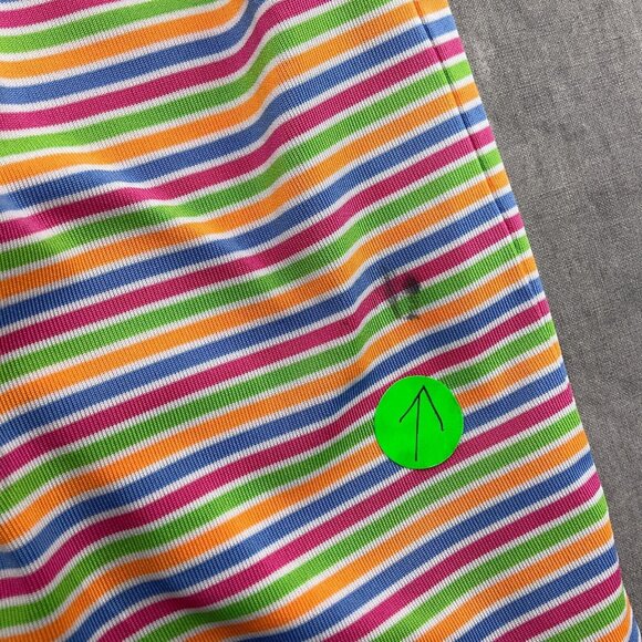 Donald‎ Ross Shirt Men Large Pink Orange Stripe Golf BAARRINGTON GOLF CLUB Flaw - Picture 10 of 10